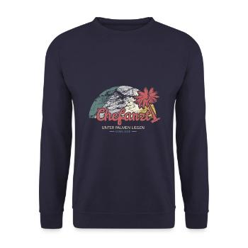 Chefarzt - Unisex Pullover - Navy - Vorne - Alina (178cm) & Michal (187cm)