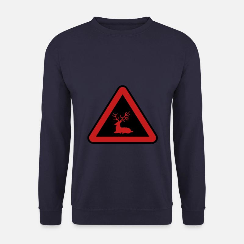 Cerf danger, Chasseur attention - Sweat-shirt Unisexe - marine