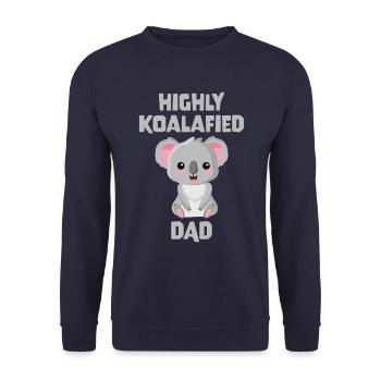 Highly Koalafied Dad - Unisex Sweatshirt - navy - Front - Alina (178cm) & Michal (187cm)
