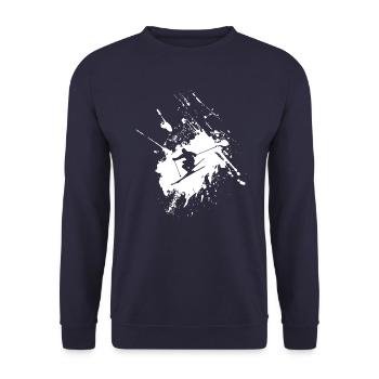 To ski - Unisex Sweatshirt - navy - Front - Alina (178cm) & Michal (187cm)