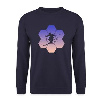 Ski Skiing Pistensau - Unisex Pullover - Navy - Vorne - Alina (178cm) & Michal (187cm)