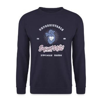 Unpredictable musician hands βB (pale) - Unisex Sweatshirt - navy - Front - Alina (178cm) & Michal (187cm)