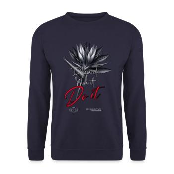 Dream it Wish it Do it - Unisex Pullover - Navy - Vorne - Alina (178cm) & Michal (187cm)