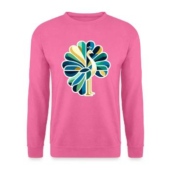 Abstrakter Pfau mit leuchtenden Farben - Unisex Pullover - Pink - Vorne