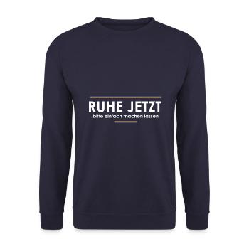 Ruhe jetzt - Unisex Pullover - Navy - Vorne - Alina (178cm) & Michal (187cm)