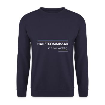Polizeihauptkommissar - Unisex Pullover - Navy - Vorne - Alina (178cm) & Michal (187cm)
