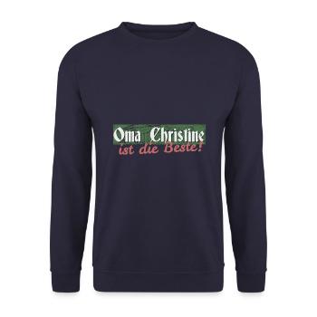 Oma Christine - Unisex Pullover - Navy - Vorne - Alina (178cm) & Michal (187cm)