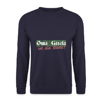 Oma Gisela - Unisex Pullover - Navy - Vorne - Alina (178cm) & Michal (187cm)
