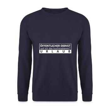 öffentlicher Dienst Geschenk - Unisex Pullover - Navy - Vorne - Alina (178cm) & Michal (187cm)