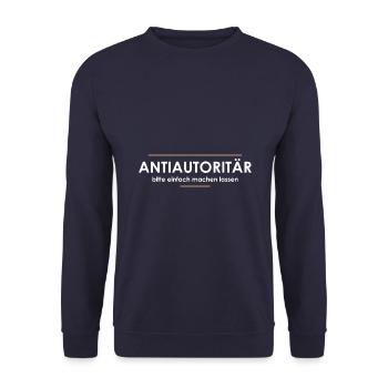 Antiautoritär - Unisex Pullover - Navy - Vorne - Alina (178cm) & Michal (187cm)