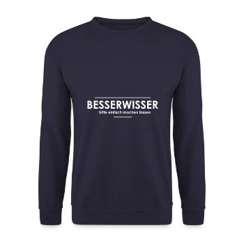 Besserwisser - Unisex Pullover - Navy - Vorne - Alina (178cm) & Michal (187cm)