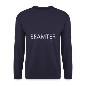 Beamter auf Lebenszeit - Unisex Pullover - Navy - Vorne - Alina (178cm) & Michal (187cm)