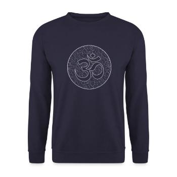 Om Circle Kreis Yoga Namaste yoga om - Unisex Pullover - Navy - Vorne - Alina (178cm) & Michal (187cm)