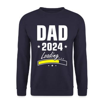 Dad 2024 Loading Papa - Unisex Pullover - Navy - Vorne - Alina (178cm) & Michal (187cm)