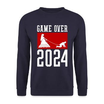 Game Over 2024 Hochzeit - Unisex Pullover - Navy - Vorne - Alina (178cm) & Michal (187cm)