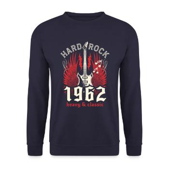 1962 Hard Rocker 60 Jahre Jubiläumsmusiker - Unisex Pullover - Navy - Vorne - Alina (178cm) & Michal (187cm)
