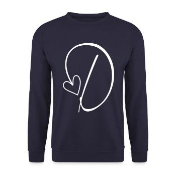 Lettre D Lettre D Calligraphie - Sweat-shirt Unisexe - marine - Devant - Alina (178cm) & Michal (187cm)