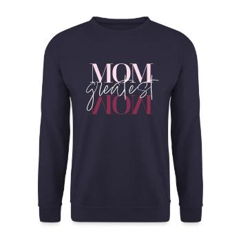 Greatest Mom rosarot - Unisex Pullover - Navy - Vorne - Alina (178cm) & Michal (187cm)