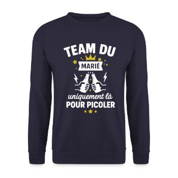 Team du marié EVG enterrement vie de garçon - Sweat-shirt Unisexe - marine - Devant - Alina (178cm) & Michal (187cm)