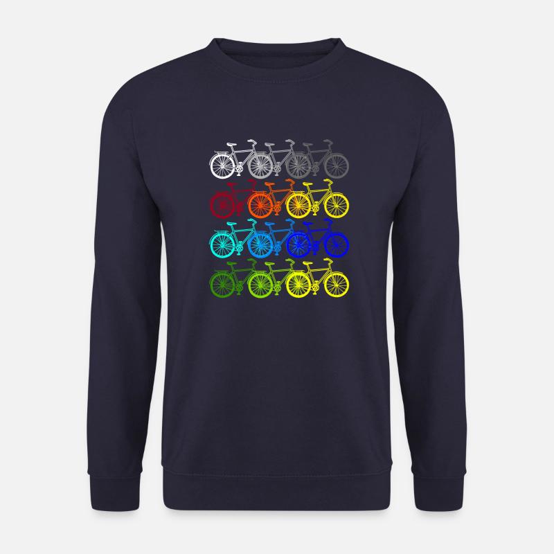 Bunte Fahrräder Retro Rad Radfahrer - Unisex Pullover - Navy