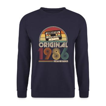 1986 né anniversaire de bande rétro - Sweat-shirt Unisexe - marine - Devant - Alina (178cm) & Michal (187cm)