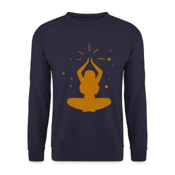 Yoga - Relax - Quality of Life - Unisex Sweatshirt - navy - Front - Alina (178cm) & Michal (187cm)