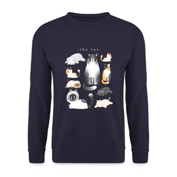 le chat - Sweat-shirt Unisexe - marine - Devant - Alina (178cm) & Michal (187cm)
