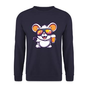 Bière après-ski Mouse - Sweat-shirt Unisexe - marine - Devant - Alina (178cm) & Michal (187cm)
