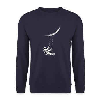 L’astronaute se balance sur la lune - Sweat-shirt Unisexe - marine - Devant - Alina (178cm) & Michal (187cm)