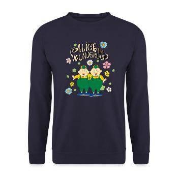 Alice Au Pays Des Merveilles Tweedledum - Sweat-shirt Unisexe - marine - Devant - Alina (178cm) & Michal (187cm)