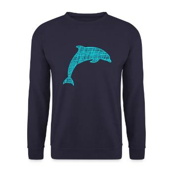 Delfin - Unisex Pullover - Navy - Vorne - Alina (178cm) & Michal (187cm)