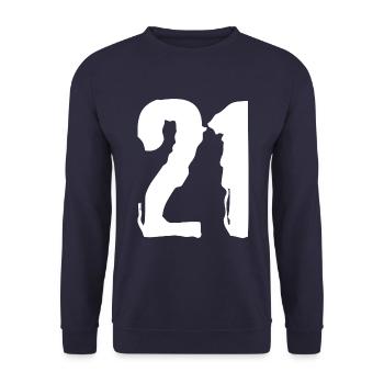 21 number jersey - Unisex Sweatshirt - navy - Front - Alina (178cm) & Michal (187cm)