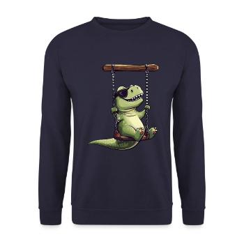 Cool Dino sur les lunettes de soleil Swing T-Rex - Sweat-shirt Unisexe - marine - Devant - Alina (178cm) & Michal (187cm)