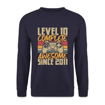 Geburtsjahr 2011 geboren 10 Geburtstag Gamer - Unisex Pullover - Navy - Vorne - Alina (178cm) & Michal (187cm)