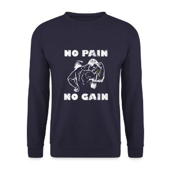 Pas de douleur, pas de gain - Sweat-shirt Unisexe - marine - Devant - Alina (178cm) & Michal (187cm)