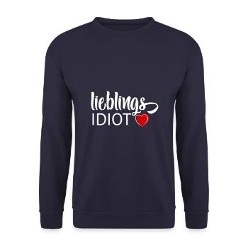 Favorite idiot - Unisex Sweatshirt - navy - Front - Alina (178cm) & Michal (187cm)