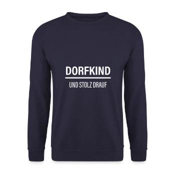 Dorfkind - Und Stolz Drauf - Unisex Pullover - Navy - Vorne - Alina (178cm) & Michal (187cm)