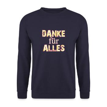Thanks for everything - Unisex Sweatshirt - navy - Front - Alina (178cm) & Michal (187cm)