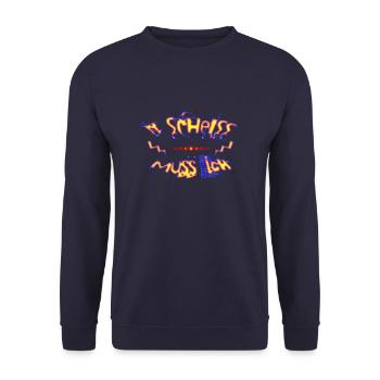 n Scheiss muss ich - Unisex Pullover - Navy - Vorne - Alina (178cm) & Michal (187cm)