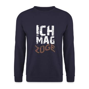 ich mag Züge - Unisex Pullover - Navy - Vorne - Alina (178cm) & Michal (187cm)