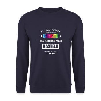 Basteln - Unisex Pullover - Navy - Vorne - Alina (178cm) & Michal (187cm)