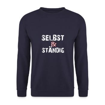 Selbstständig - Unisex Pullover - Navy - Vorne - Alina (178cm) & Michal (187cm)