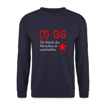 Grundgesetz - Unisex Pullover - Navy - Vorne - Alina (178cm) & Michal (187cm)