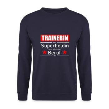 Trainerin - Unisex Pullover - Navy - Vorne - Alina (178cm) & Michal (187cm)