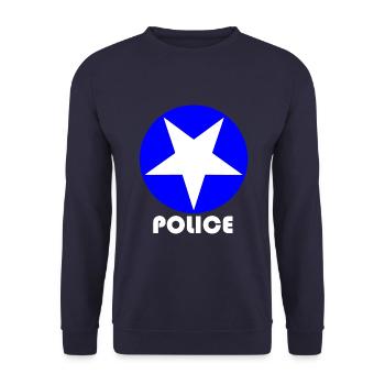 police - Sweat-shirt Unisexe - marine - Devant - Alina (178cm) & Michal (187cm)