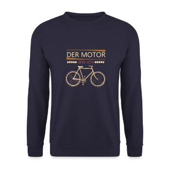 Bicycling saying - Unisex Sweatshirt - navy - Front - Alina (178cm) & Michal (187cm)