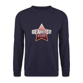 Beamter auf Lebenszeit - Unisex Pullover - Navy - Vorne - Alina (178cm) & Michal (187cm)