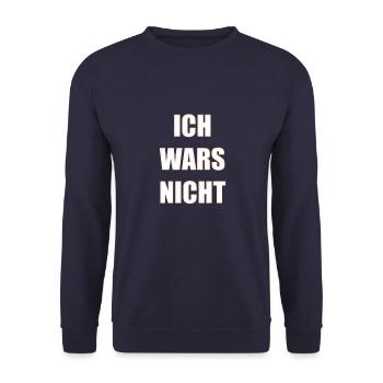 Ich wars nicht - Unisex Pullover - Navy - Vorne - Alina (178cm) & Michal (187cm)