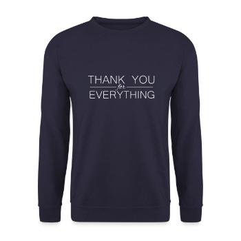Thank you for everything - Unisex Sweatshirt - navy - Front - Alina (178cm) & Michal (187cm)