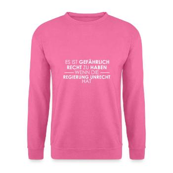 Spruch Grundrechte Demonstration - Unisex Pullover - Pink - Vorne